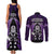 New Zealand Aotearoa Rugby Couples Matching Tank Maxi Dress and Long Sleeve Button Shirts NZ Tiki With Maori Fern World Cup Purple Version LT14 - Polynesian Pride