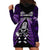 New Zealand Aotearoa Rugby Hoodie Dress NZ Tiki With Maori Fern World Cup Purple Version LT14 - Polynesian Pride