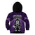 New Zealand Aotearoa Rugby Kid Hoodie NZ Tiki With Maori Fern World Cup Purple Version LT14 - Polynesian Pride