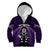 New Zealand Aotearoa Rugby Kid Hoodie NZ Tiki With Maori Fern World Cup Purple Version LT14 Zip Hoodie Purple - Polynesian Pride