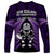 New Zealand Aotearoa Rugby Long Sleeve Shirt NZ Tiki With Maori Fern World Cup Purple Version LT14 - Polynesian Pride