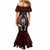 New Zealand Aotearoa Rugby Mermaid Dress NZ Tiki With Maori Fern World Cup Red Version LT14 - Polynesian Pride