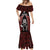 New Zealand Aotearoa Rugby Mermaid Dress NZ Tiki With Maori Fern World Cup Red Version LT14 - Polynesian Pride