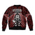 New Zealand Aotearoa Rugby Sleeve Zip Bomber Jacket NZ Tiki With Maori Fern World Cup Red Version LT14 - Polynesian Pride