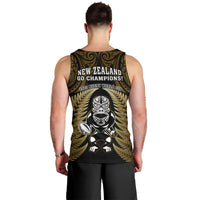 New Zealand Aotearoa Rugby Men Tank Top NZ Tiki With Maori Fern World Cup Gold Version LT14 - Polynesian Pride