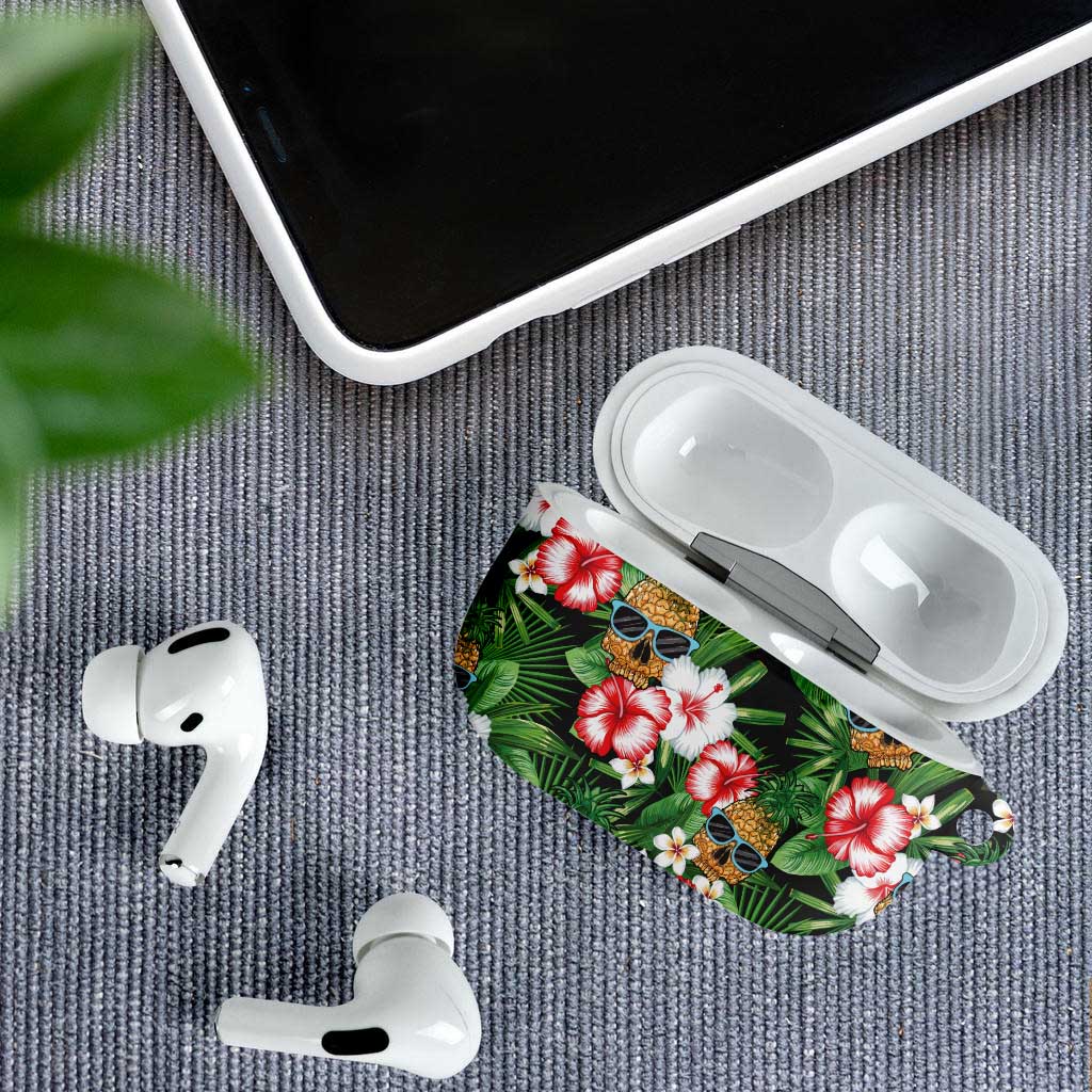 Pineapple Skull Aloha Hawaii AirPods Case Summer Vibes Tropical Seamless Pattern - Polynesian Pride