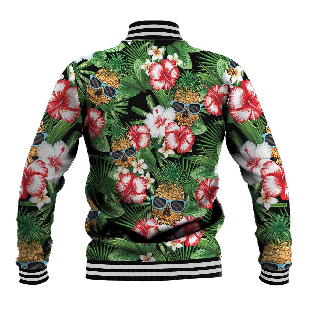 Pineapple Skull Aloha Hawaii Baseball Jacket Summer Vibes Tropical Seamless Pattern LT14 - Polynesian Pride