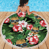 Pineapple Skull Aloha Hawaii Beach Blanket Summer Vibes Tropical Seamless Pattern LT14 - Polynesian Pride