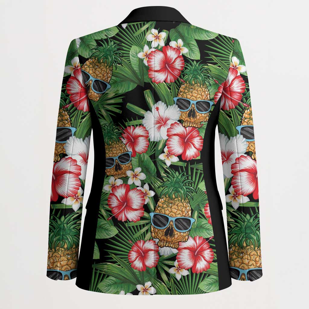 Pineapple Skull Aloha Hawaii Blazer Summer Vibes Tropical Seamless Pattern - Polynesian Pride