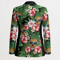Pineapple Skull Aloha Hawaii Blazer Summer Vibes Tropical Seamless Pattern - Polynesian Pride