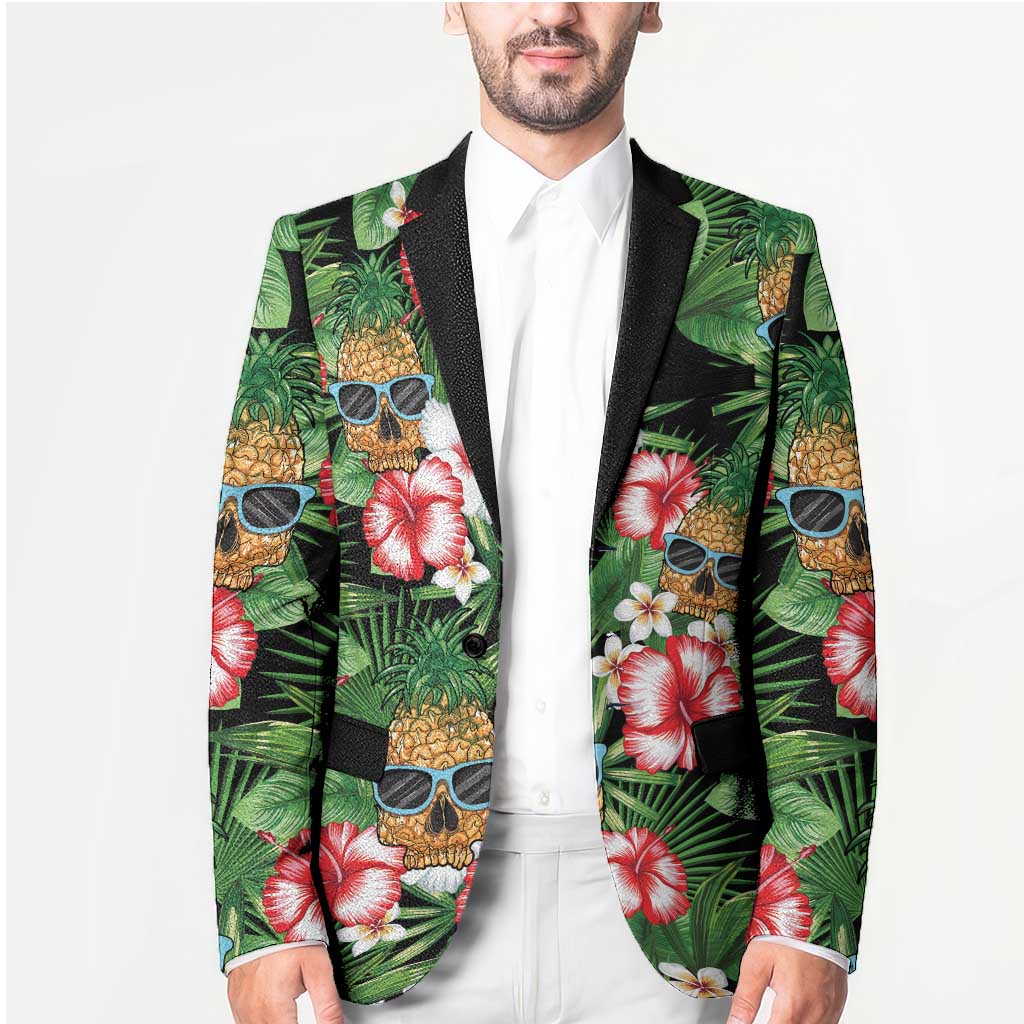 Pineapple Skull Aloha Hawaii Blazer Summer Vibes Tropical Seamless Pattern - Polynesian Pride