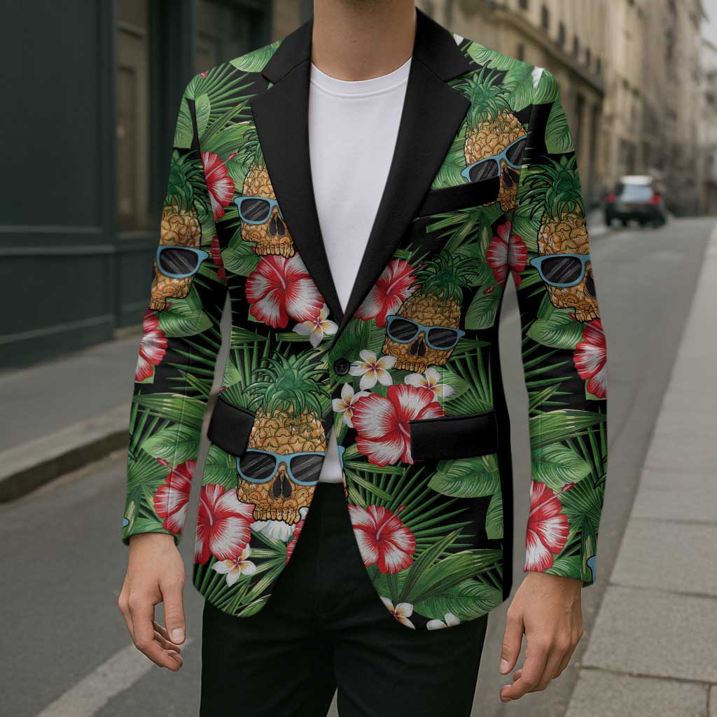 Pineapple Skull Aloha Hawaii Blazer Summer Vibes Tropical Seamless Pattern - Polynesian Pride