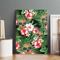 Pineapple Skull Aloha Hawaii Canvas Wall Art Summer Vibes Tropical Seamless Pattern LT14 - Polynesian Pride