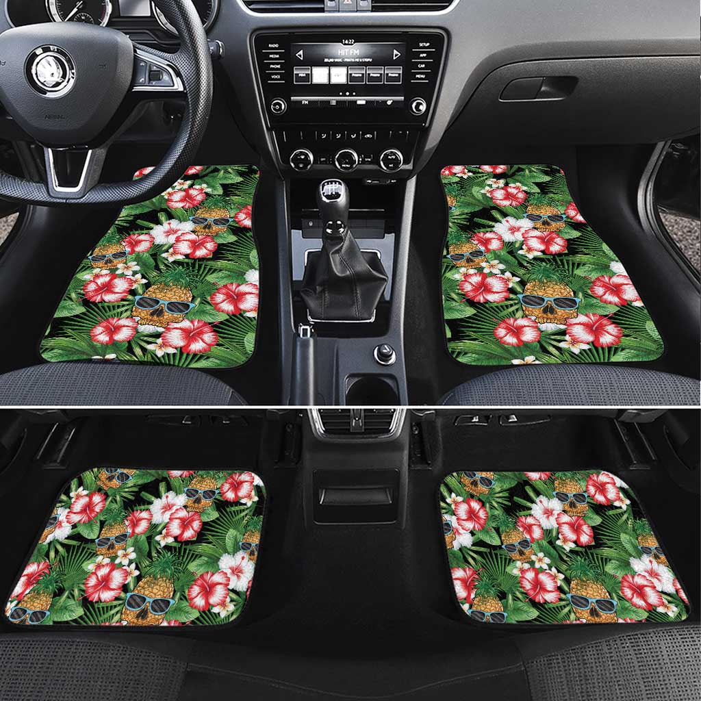 Pineapple Skull Aloha Hawaii Car Mats Summer Vibes Tropical Seamless Pattern - Polynesian Pride