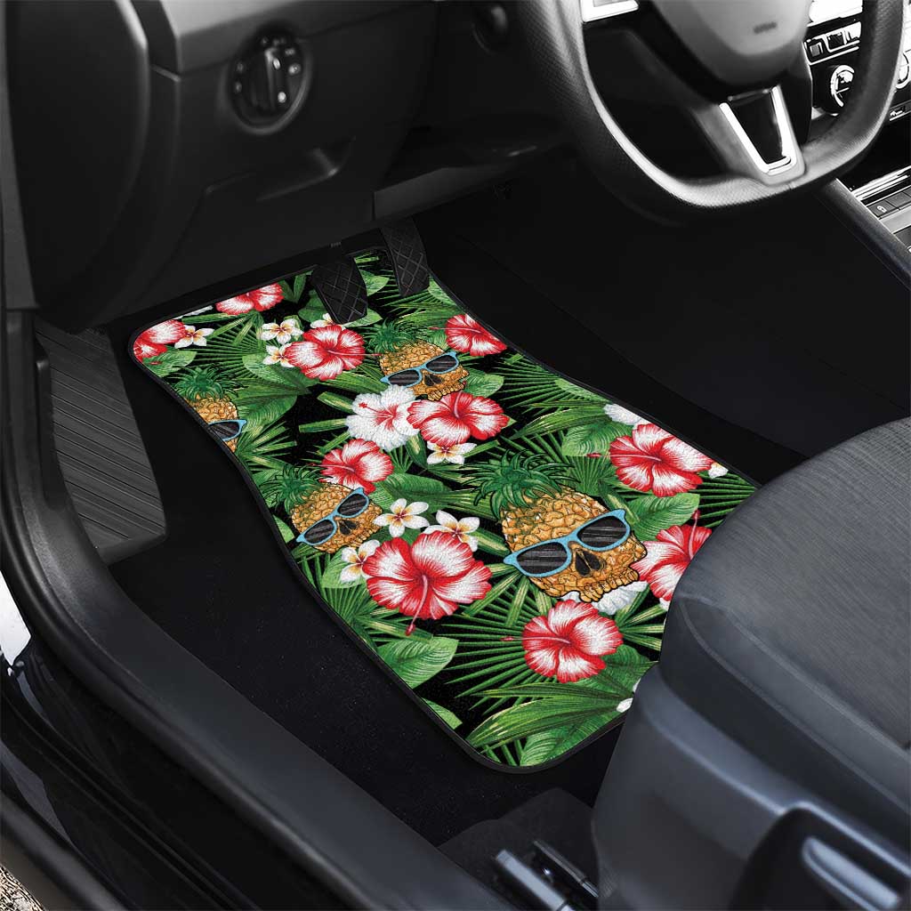 Pineapple Skull Aloha Hawaii Car Mats Summer Vibes Tropical Seamless Pattern - Polynesian Pride