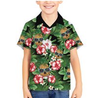 Pineapple Skull Aloha Hawaii Family Matching Mermaid Dress and Hawaiian Shirt Summer Vibes Tropical Seamless Pattern - Polynesian Pride