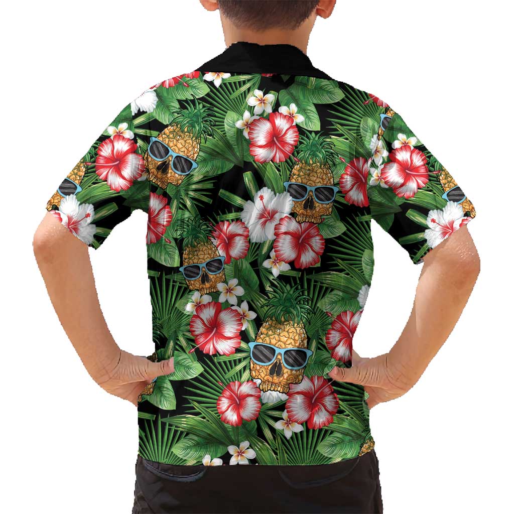 Pineapple Skull Aloha Hawaii Family Matching Puletasi and Hawaiian Shirt Summer Vibes Tropical Seamless Pattern LT14 - Polynesian Pride