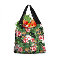 Pineapple Skull Aloha Hawaii Grocery Bag Summer Vibes Tropical Seamless Pattern LT14 1-pack One Size Black - Polynesian Pride