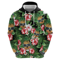 Pineapple Skull Aloha Hawaii Hoodie Summer Vibes Tropical Seamless Pattern - Polynesian Pride