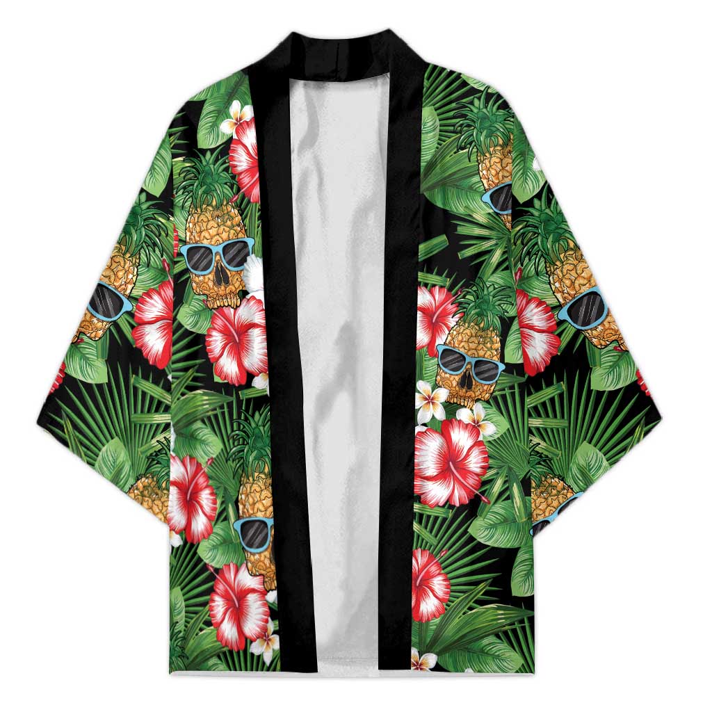 Pineapple Skull Aloha Hawaii Kimono Summer Vibes Tropical Seamless Pattern - Polynesian Pride