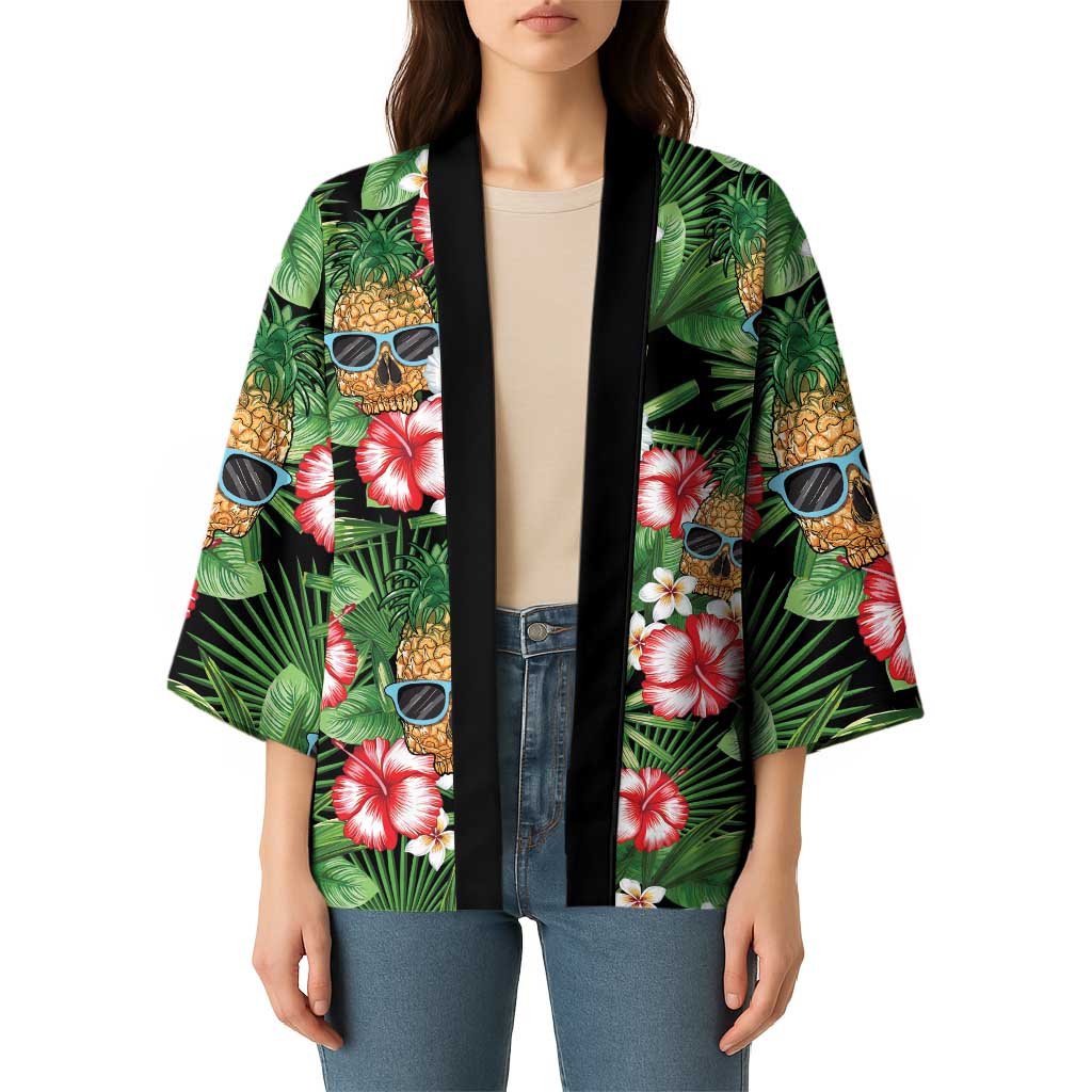 Pineapple Skull Aloha Hawaii Kimono Summer Vibes Tropical Seamless Pattern - Polynesian Pride