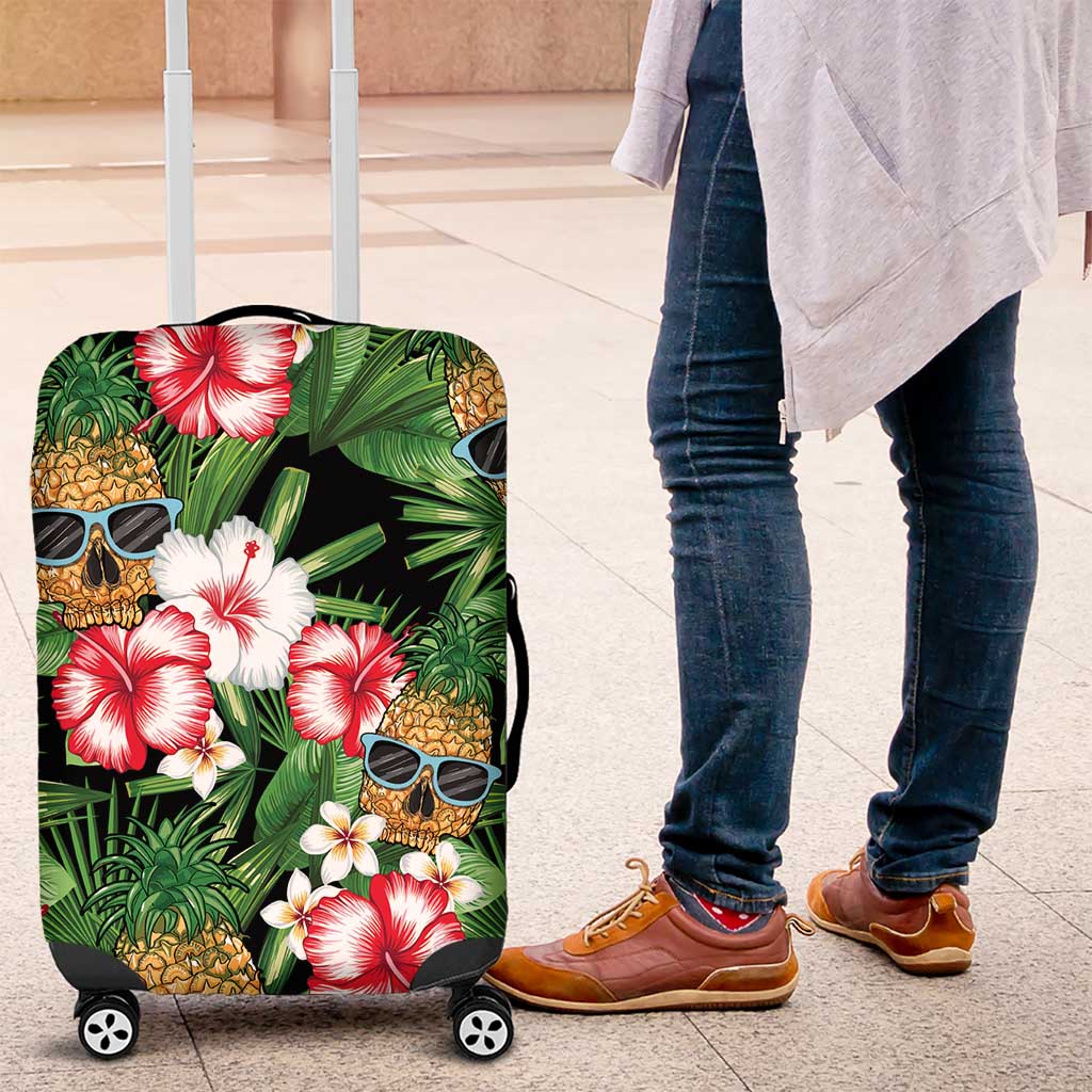 Pineapple Skull Aloha Hawaii Luggage Cover Summer Vibes Tropical Seamless Pattern - Polynesian Pride