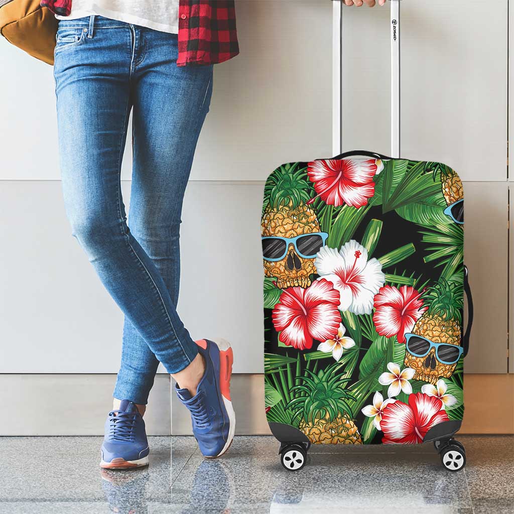 Pineapple Skull Aloha Hawaii Luggage Cover Summer Vibes Tropical Seamless Pattern - Polynesian Pride