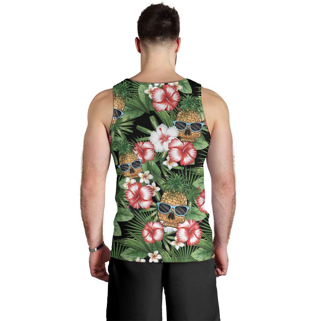 Pineapple Skull Aloha Hawaii Men Tank Top Summer Vibes Tropical Seamless Pattern LT14 - Polynesian Pride