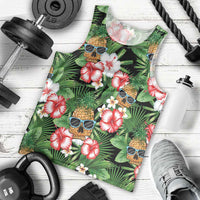 Pineapple Skull Aloha Hawaii Men Tank Top Summer Vibes Tropical Seamless Pattern LT14 - Polynesian Pride