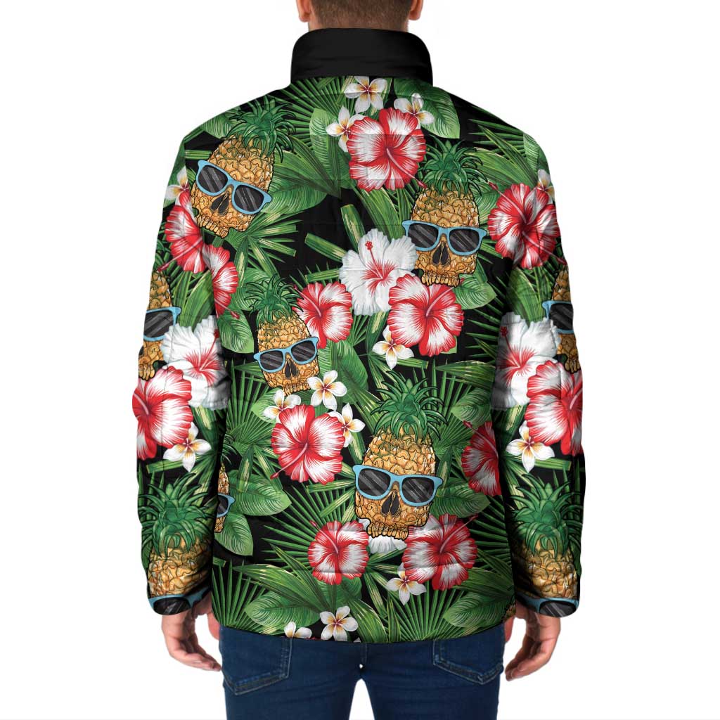 Pineapple Skull Aloha Hawaii Padded Jacket Summer Vibes Tropical Seamless Pattern LT14 - Polynesian Pride
