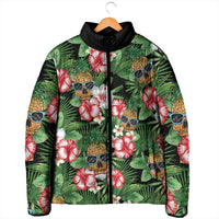 Pineapple Skull Aloha Hawaii Padded Jacket Summer Vibes Tropical Seamless Pattern LT14 - Polynesian Pride