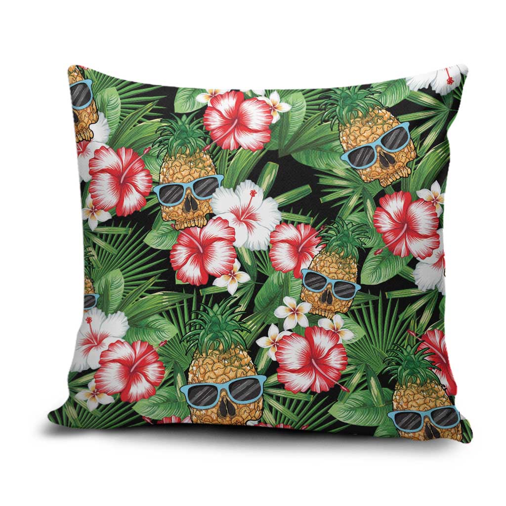 Pineapple Skull Aloha Hawaii Pillow Cover Summer Vibes Tropical Seamless Pattern - Polynesian Pride