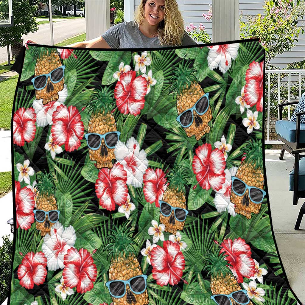 Pineapple Skull Aloha Hawaii Quilt Summer Vibes Tropical Seamless Pattern - Polynesian Pride