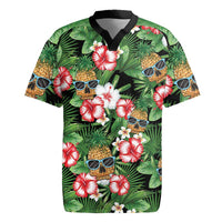 Pineapple Skull Aloha Hawaii Rugby Jersey Summer Vibes Tropical Seamless Pattern LT14 Black - Polynesian Pride
