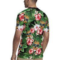 Pineapple Skull Aloha Hawaii Rugby Jersey Summer Vibes Tropical Seamless Pattern LT14 - Polynesian Pride