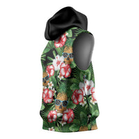 Pineapple Skull Aloha Hawaii Sleeveless Hoodie Summer Vibes Tropical Seamless Pattern LT14 - Polynesian Pride