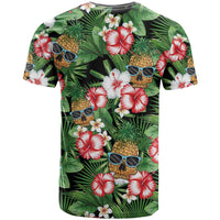 Pineapple Skull Aloha Hawaii T Shirt Summer Vibes Tropical Seamless Pattern - Polynesian Pride