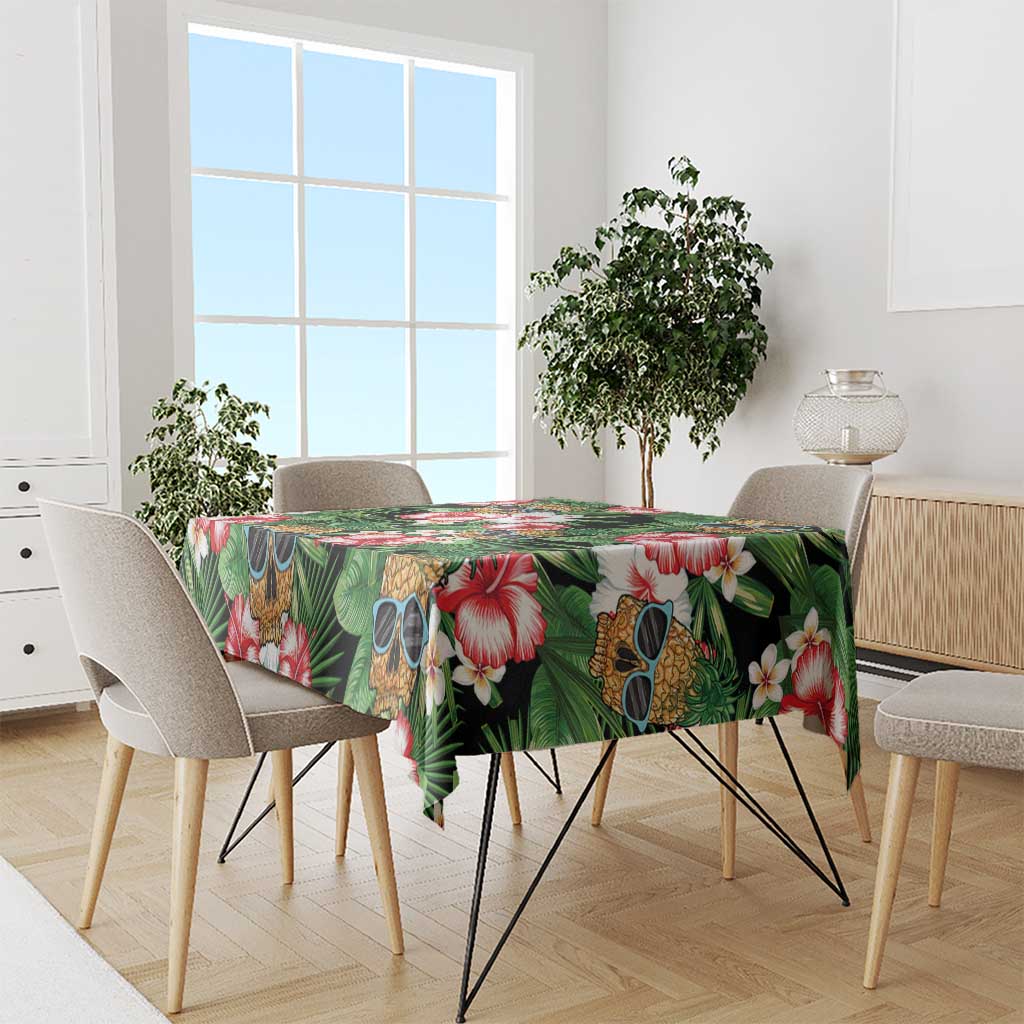 Pineapple Skull Aloha Hawaii Tablecloth Summer Vibes Tropical Seamless Pattern LT14 - Polynesian Pride