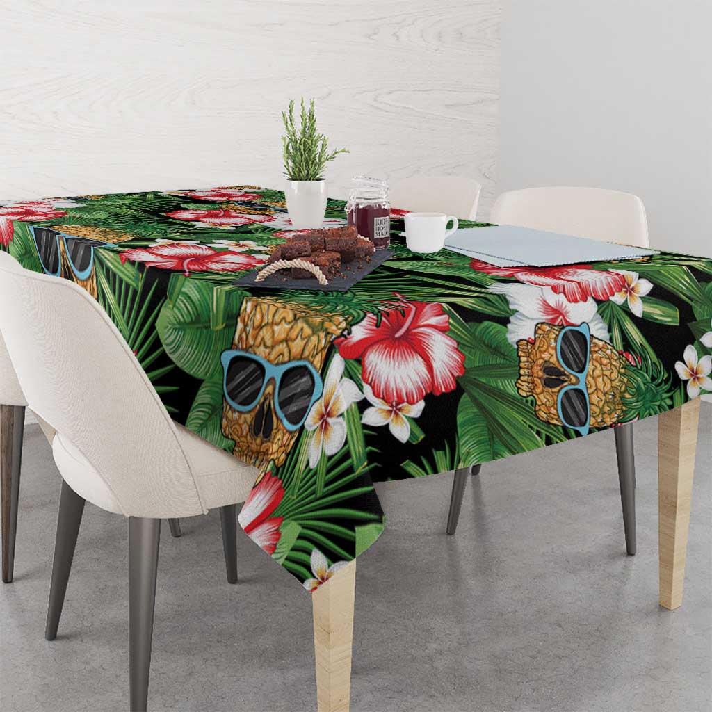Pineapple Skull Aloha Hawaii Tablecloth Summer Vibes Tropical Seamless Pattern LT14 - Polynesian Pride