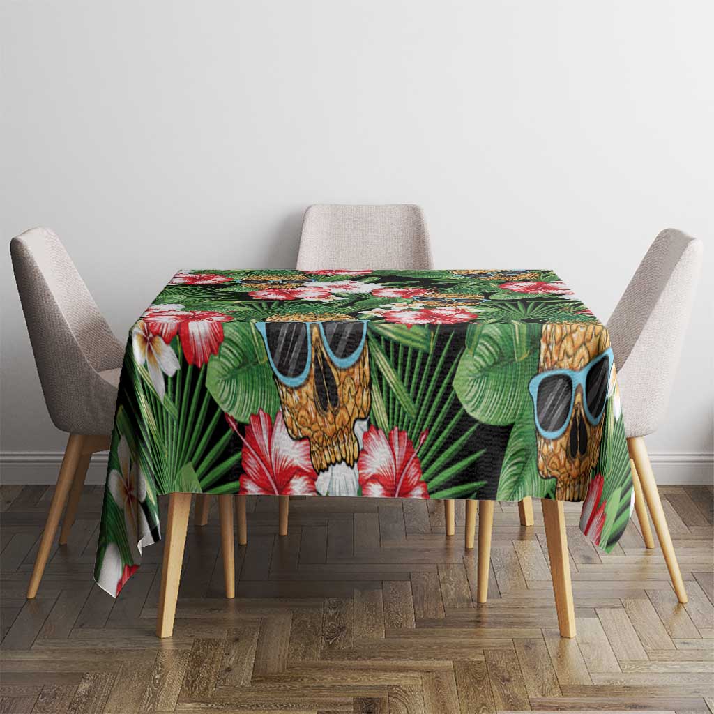 Pineapple Skull Aloha Hawaii Tablecloth Summer Vibes Tropical Seamless Pattern LT14 - Polynesian Pride
