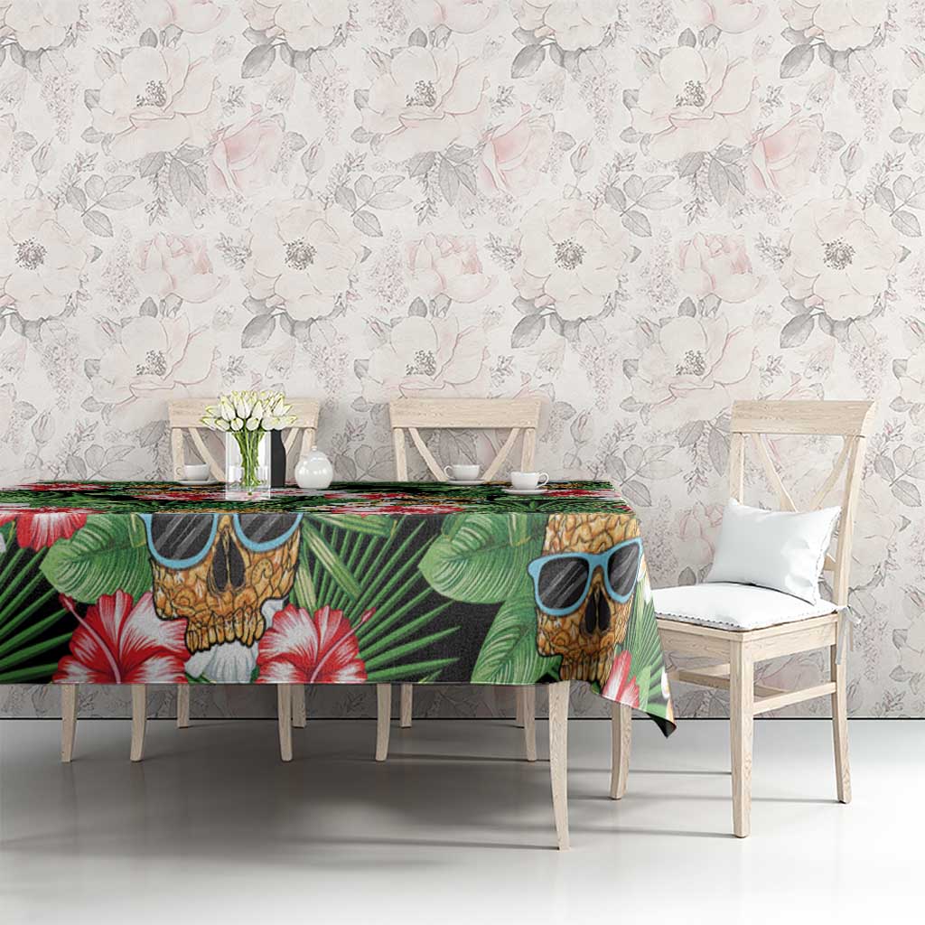 Pineapple Skull Aloha Hawaii Tablecloth Summer Vibes Tropical Seamless Pattern LT14 - Polynesian Pride