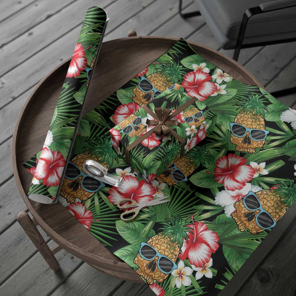 Pineapple Skull Aloha Hawaii Wrapping Paper Summer Vibes Tropical Seamless Pattern LT14 - Polynesian Pride