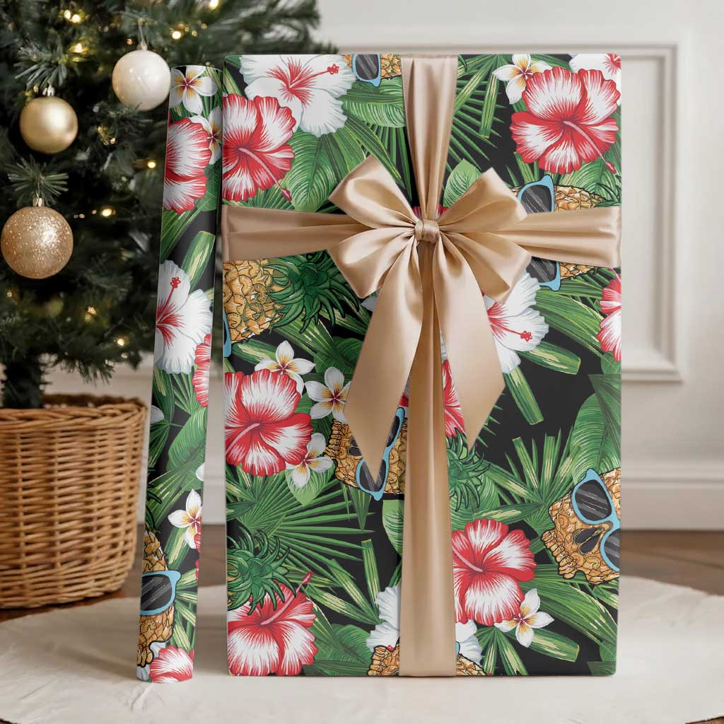 Pineapple Skull Aloha Hawaii Wrapping Paper Summer Vibes Tropical Seamless Pattern LT14 - Polynesian Pride
