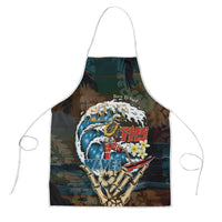 Aloha Hawaii Surfing Skull Apron Shaka Skeleton Ride The Waves LT14 Black - Polynesian Pride