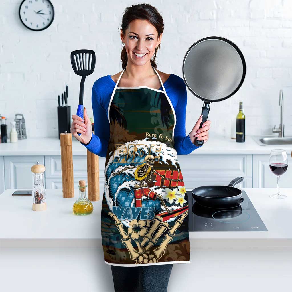 Aloha Hawaii Surfing Skull Apron Shaka Skeleton Ride The Waves LT14 - Polynesian Pride