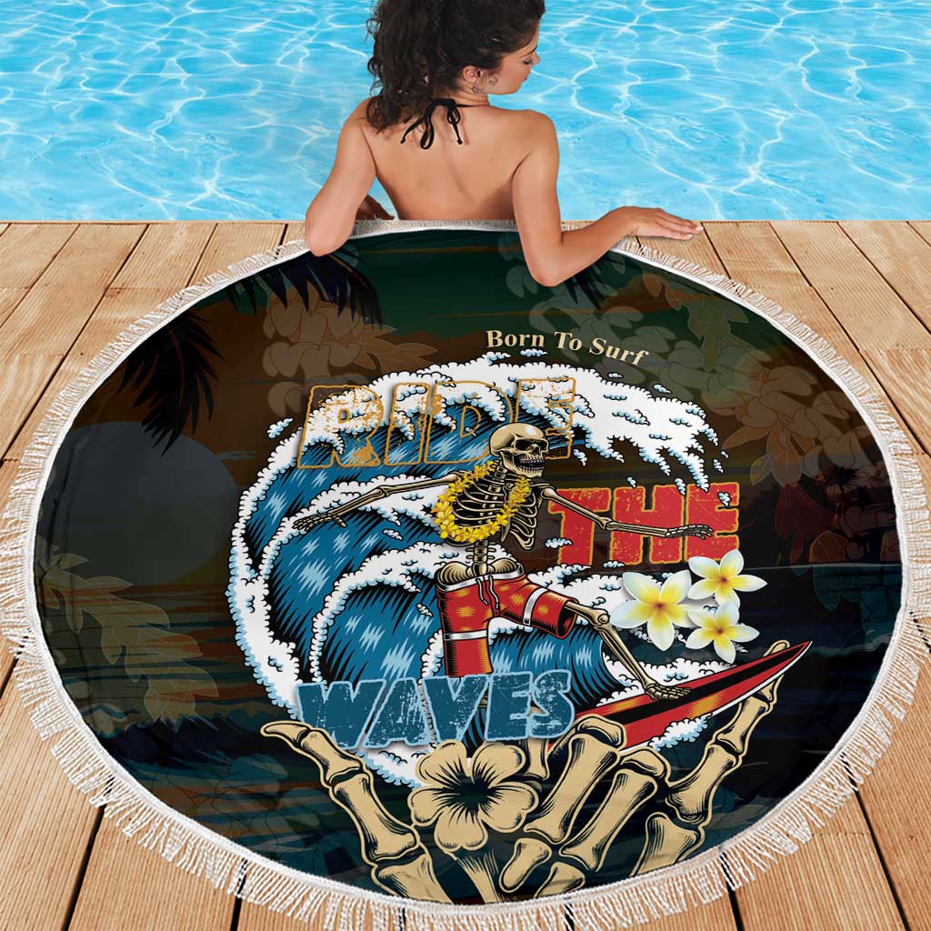 Aloha Hawaii Surfing Skull Beach Blanket Shaka Skeleton Ride The Waves LT14 - Polynesian Pride
