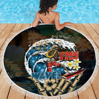 Aloha Hawaii Surfing Skull Beach Blanket Shaka Skeleton Ride The Waves LT14 - Polynesian Pride