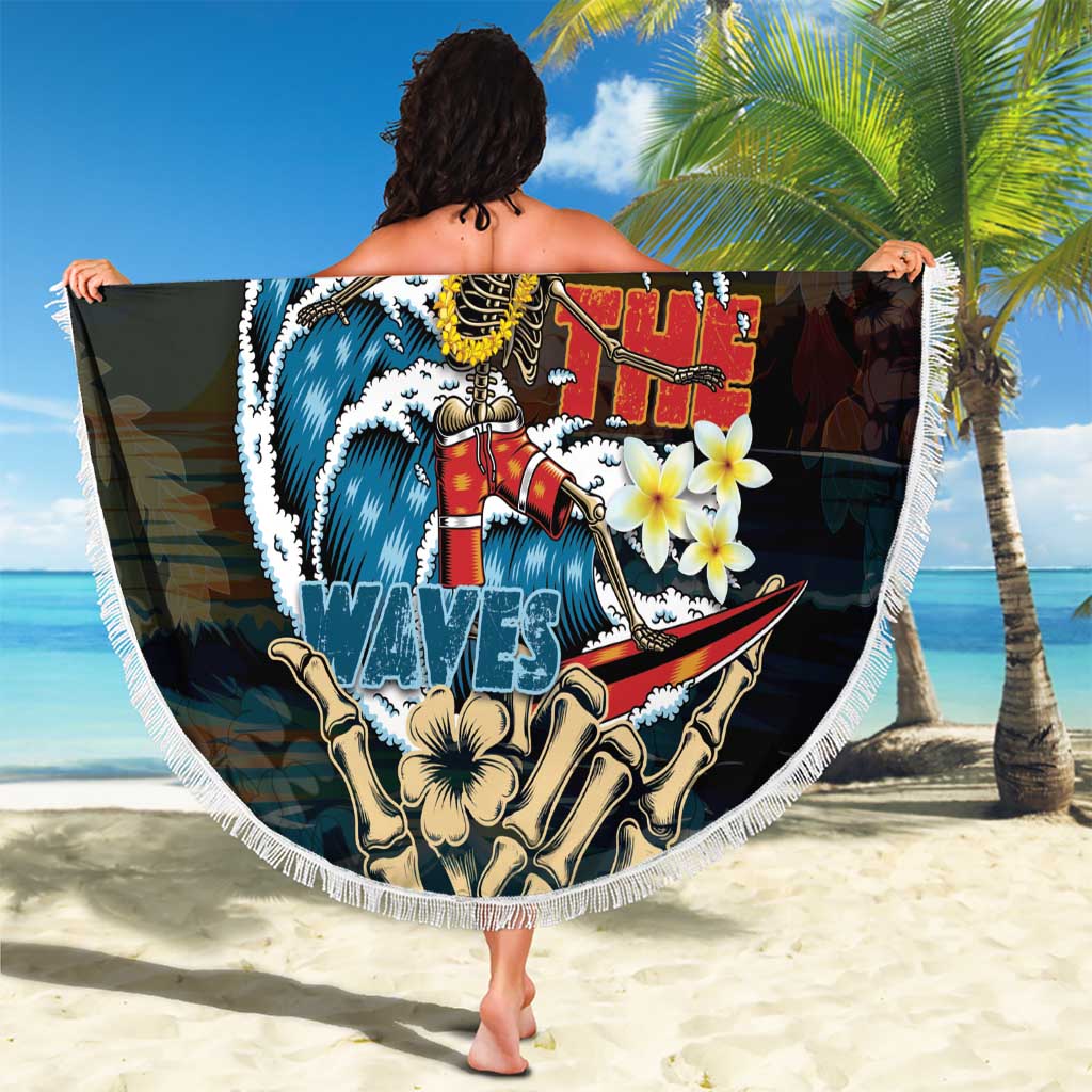 Aloha Hawaii Surfing Skull Beach Blanket Shaka Skeleton Ride The Waves LT14 - Polynesian Pride