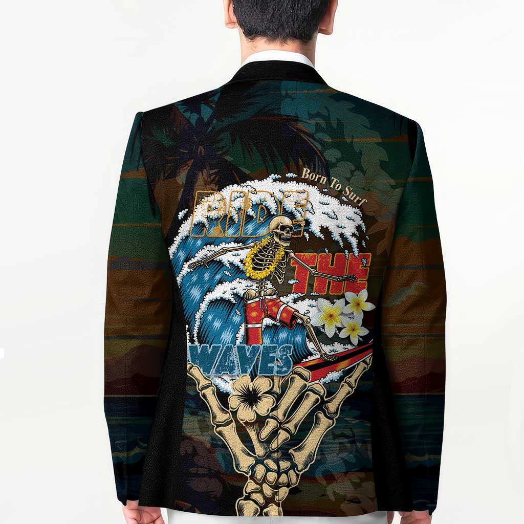 Aloha Hawaii Surfing Skull Blazer Shaka Skeleton Ride The Waves - Polynesian Pride