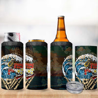 Aloha Hawaii Surfing Skull 4 in 1 Can Cooler Tumbler Shaka Skeleton Ride The Waves - Polynesian Pride